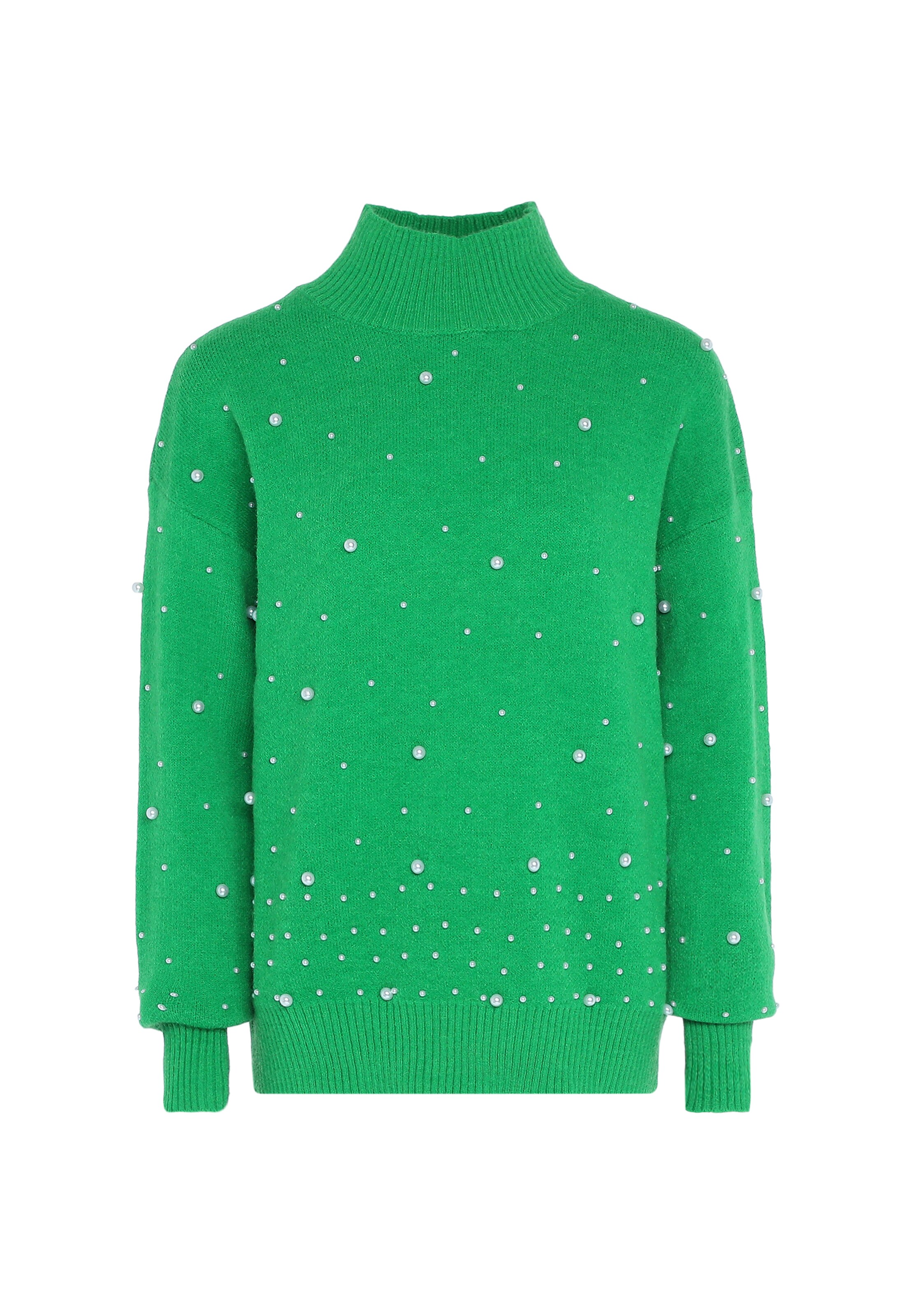 Pullover di faina in verde: frontale