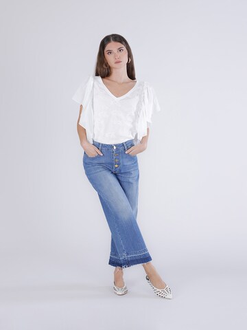 CAFè NOIR Wide leg Jeans in Blauw