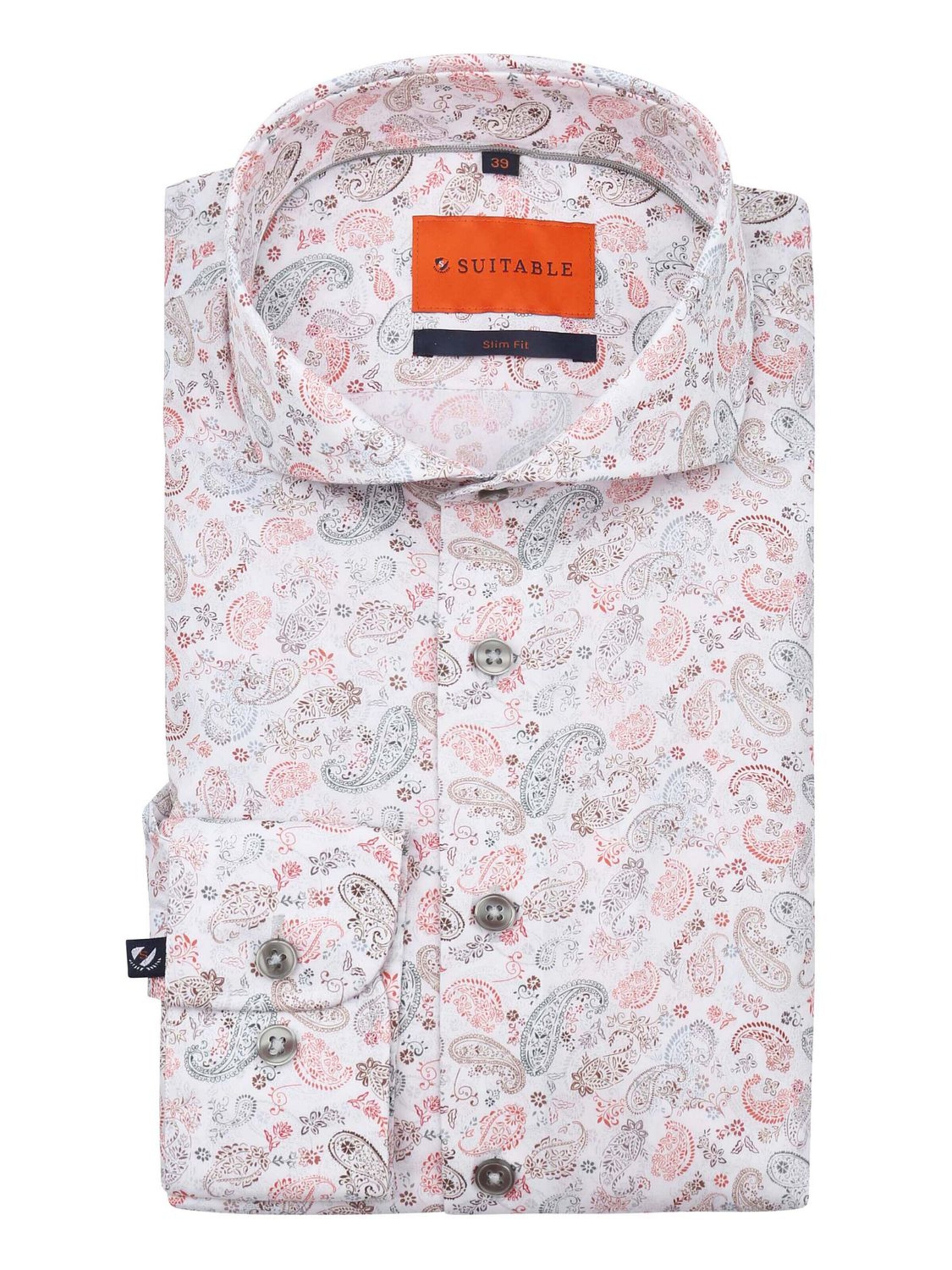 Suitable Slim fit Button Up Shirt in Mixed colors: front