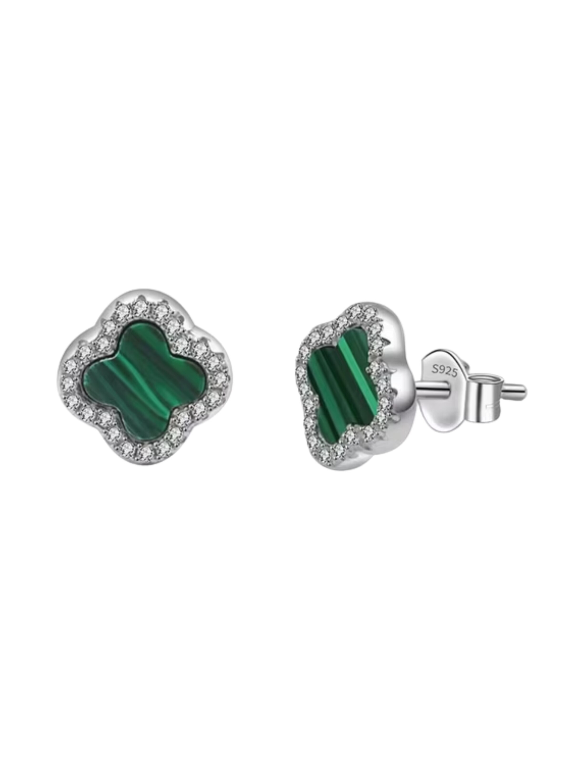 ROUGEMONT Jewellery Earrings 'Kleeblatt' in Green: front