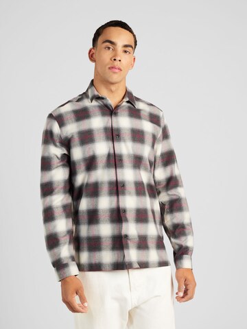 TOPMAN Regular fit Button Up Shirt in Grey: front