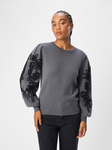 Pull-over 'OBJJOANA' OBJECT en gris : devant