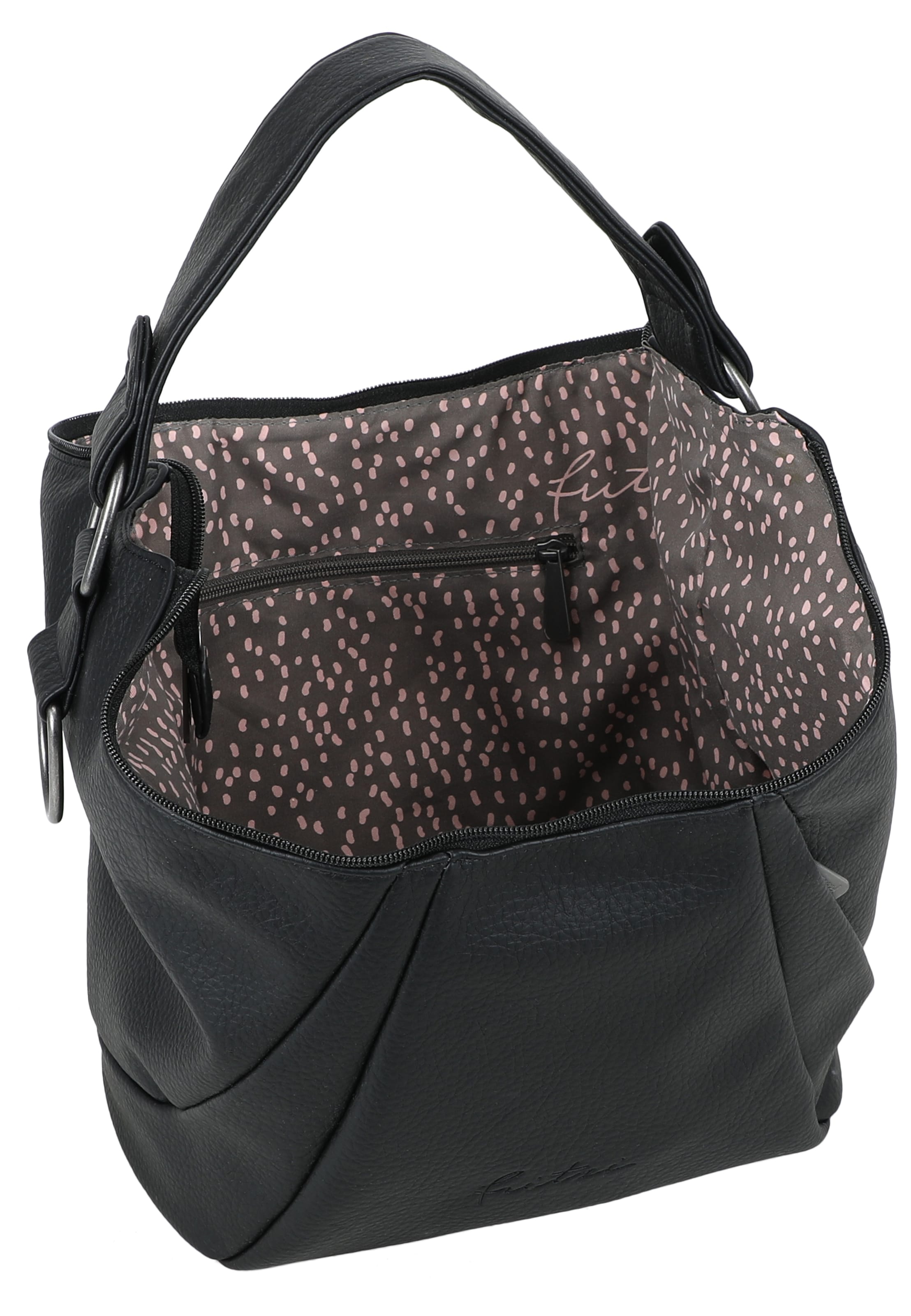 Borsa a mano 'Croissant Hobo' di Fritzi aus Preußen in nero