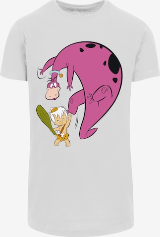 F4NT4STIC Shirt 'The Flintstones Bamm Bamm And Dino' in Wit: voorkant