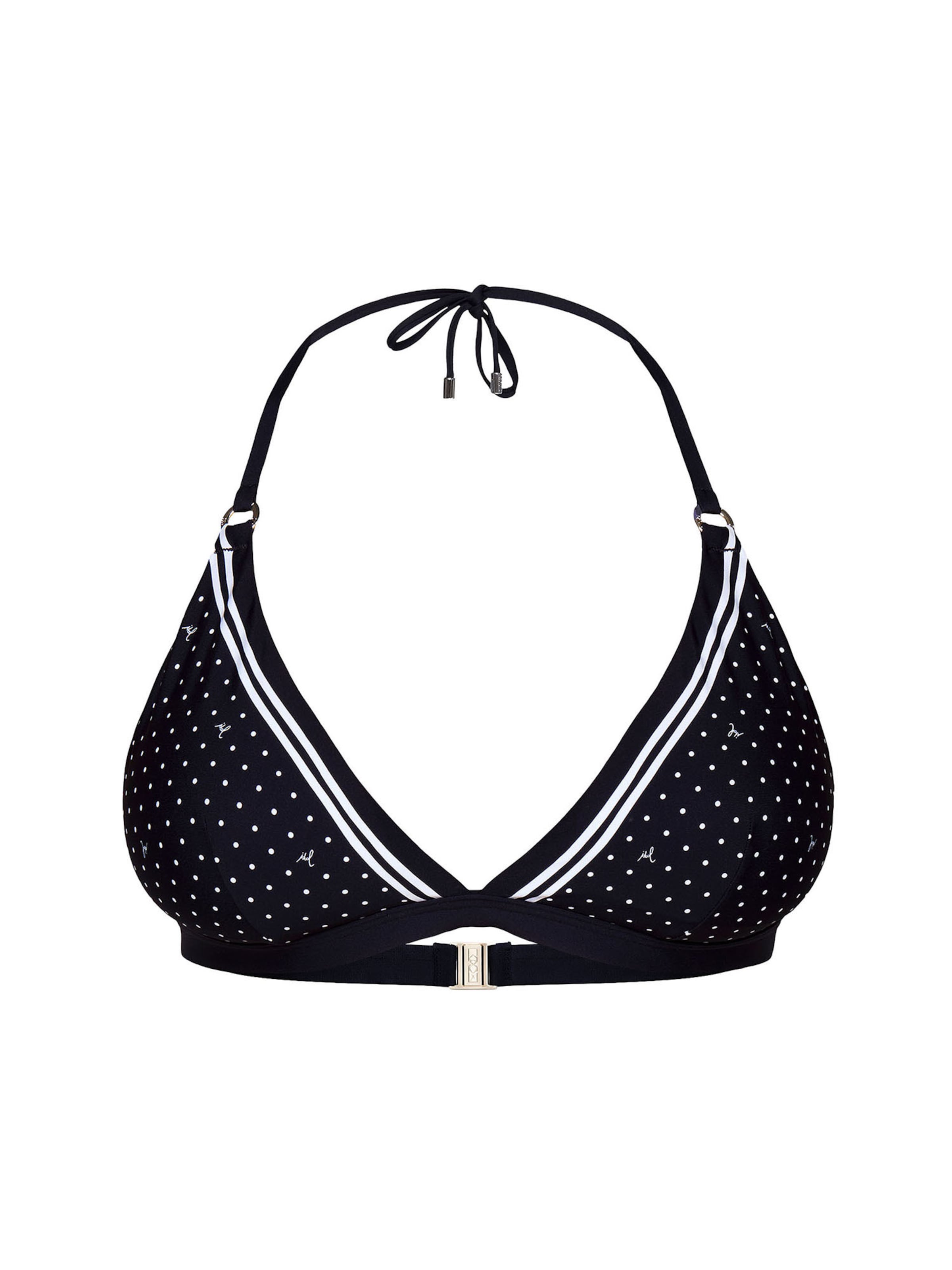 JOOP! Triangle Bikini top ' Polka Dots ' in Black: front