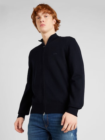 BOSS Black Knit Cardigan 'Palano' in Blue: front