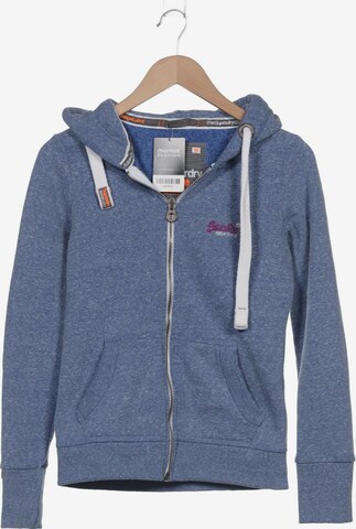 Superdry Sweatshirt & Zip-Up Hoodie in S in Blue: front