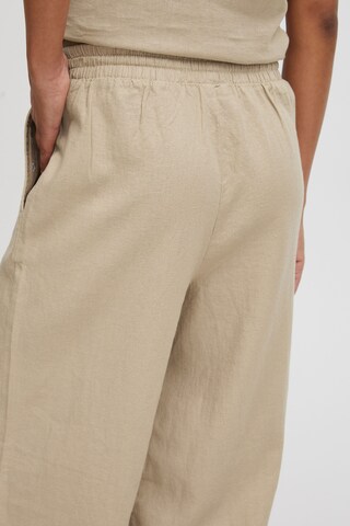 ICHI Wide leg Trousers 'Ihlino' in Beige