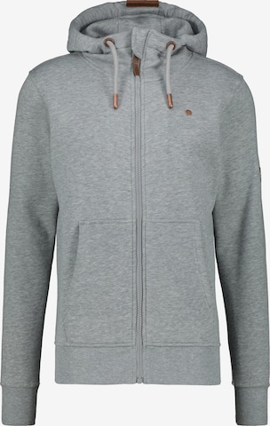 Alife and Kickin Zip-Up Hoodie 'Trasher' in Grey: front