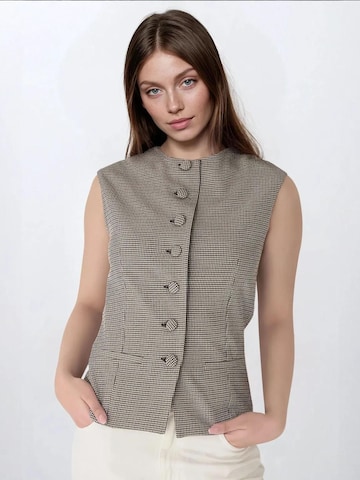 Hiccup Anzugweste in Beige: Vorderseite