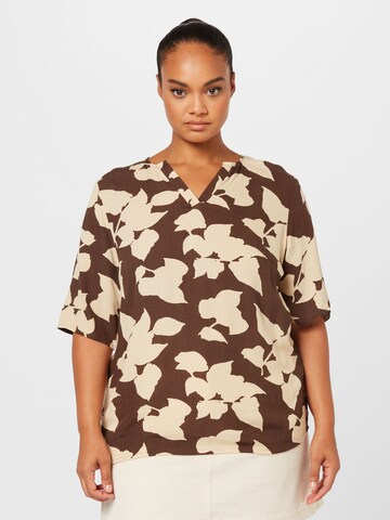ONLY Carmakoma Blouse 'EMERSON' in Brown: front