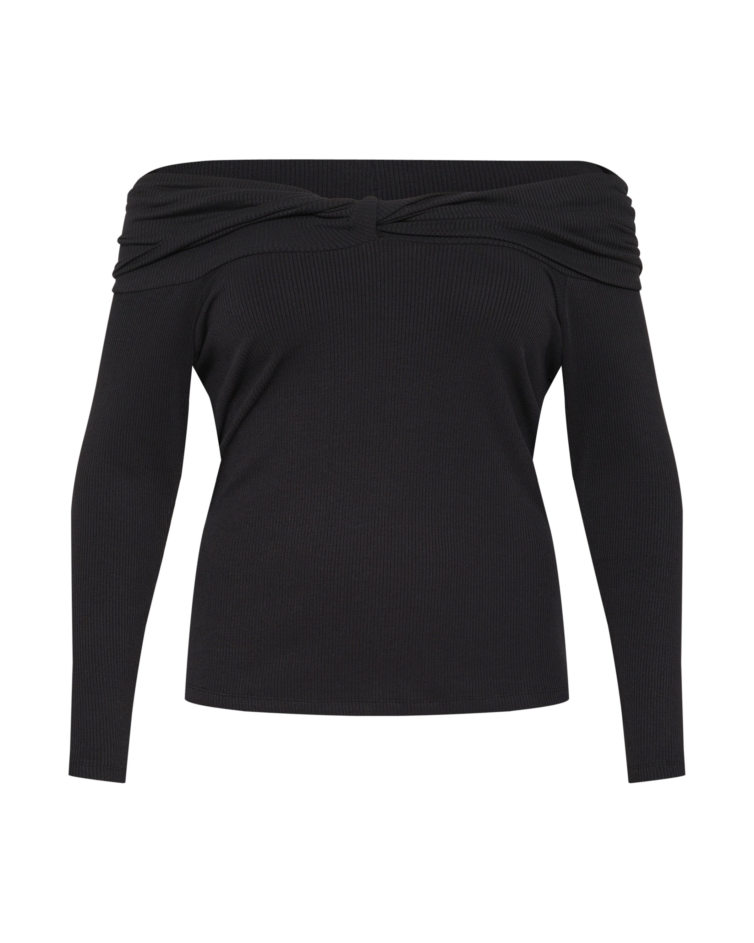 KAFFE CURVE Blouse in Zwart: voorkant