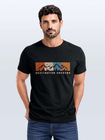 Neverless Shirt 'Destination unknown' in Black: front