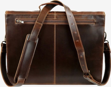 Buckle & Seam Document Bag in Brown