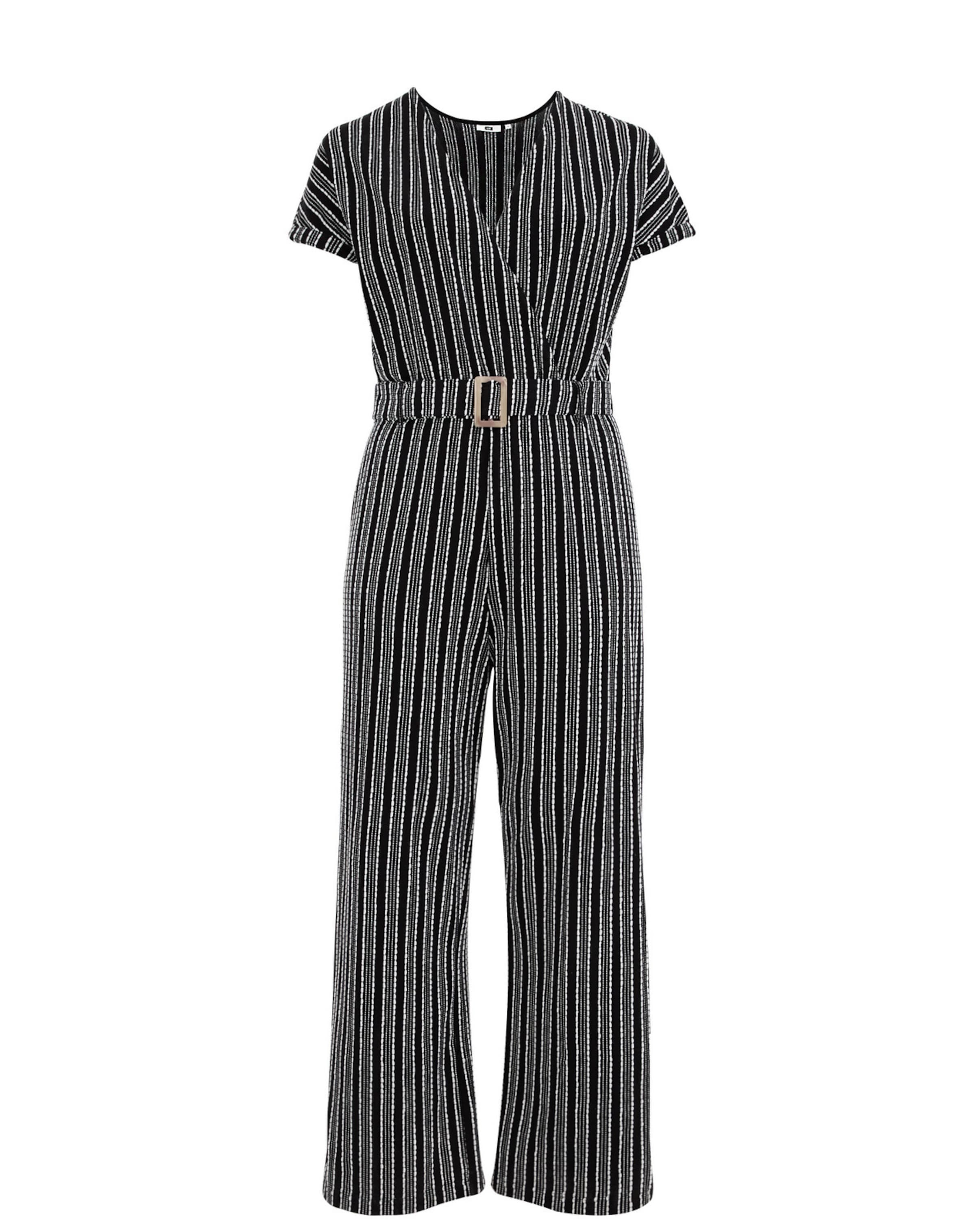 WE Fashion Kezeslábas - fekete: elől