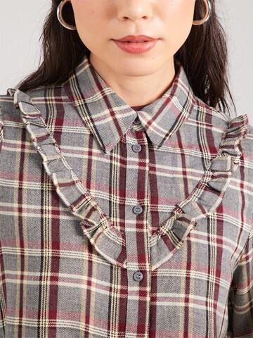 ONLY Blouse 'ONLEVIA CHECK' in Grey