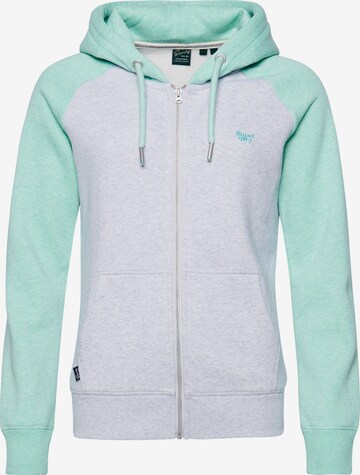 Superdry Zip-Up Hoodie in Grey: front