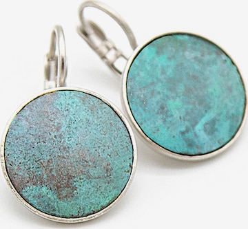 Sergio Engel Oorbellen 'Patina Ohrring 01 Elegante Edelstahlhänger mit patinierten Metallplättchen' in Blauw: voorkant