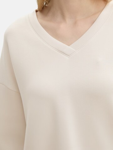 TOM TAILOR Sweatshirt in Beige