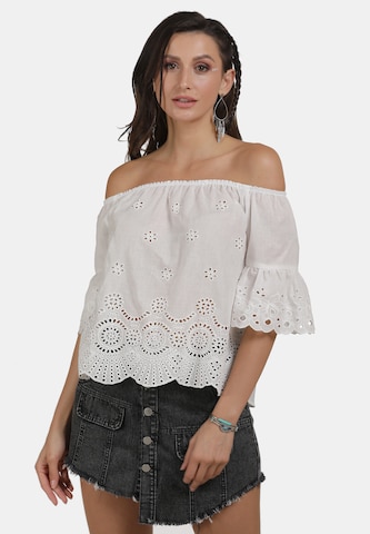 usha FESTIVAL Blouse in White: front