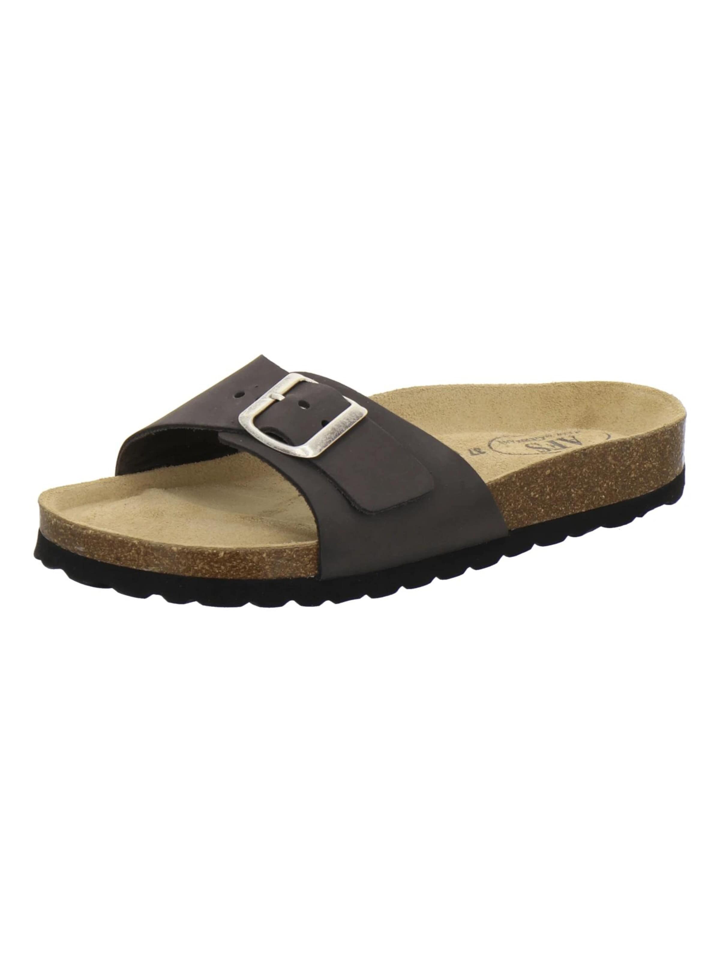 AFS-Schuhe - Zapatos abiertos 'Pantoletten Damen Einschnaller stone' en gris: frente
