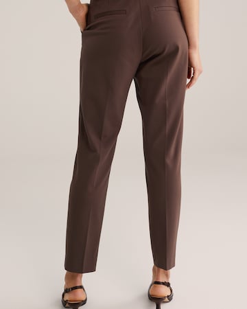 WE Fashion Слим Плиссированные брюки в Коричневый