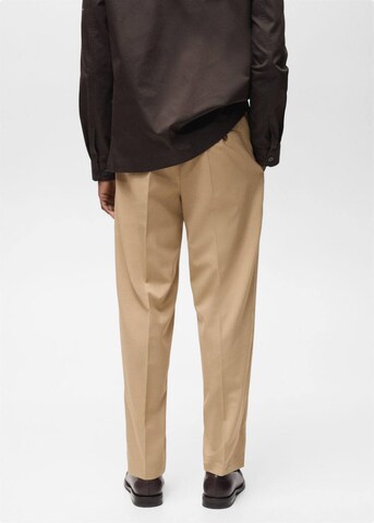 MANGO MAN Slimfit Hose 'Tropical' in Braun