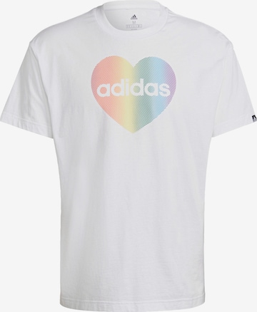 ADIDAS PERFORMANCE Sportshirt 'Pride Heart' in Weiß: predná strana