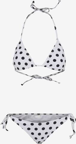 Urban Classics Triangle Bikini in White: front