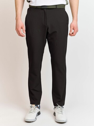 Backtee Tapered Pants in Black: front