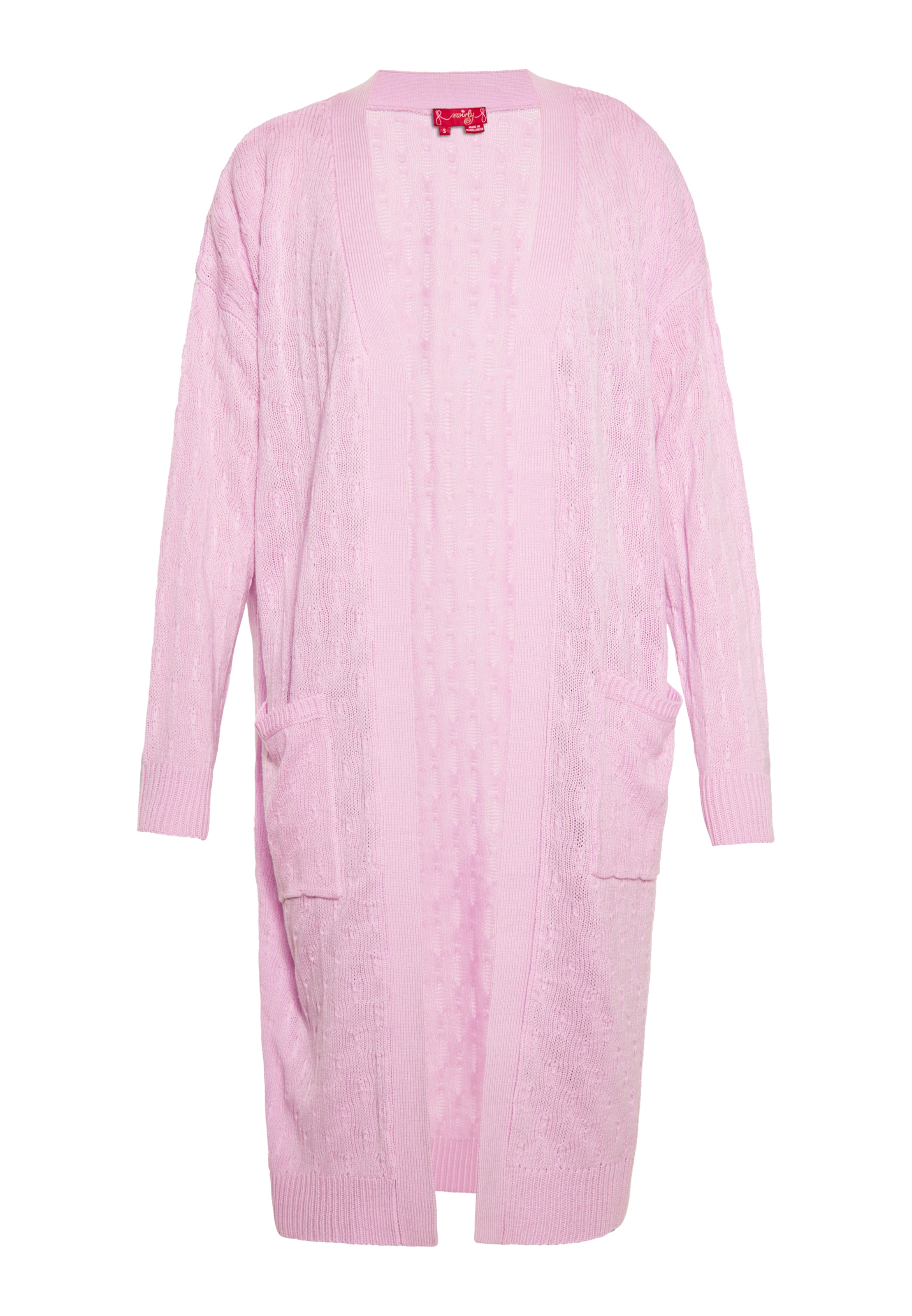 swirly Πλεκτή ζακέτα σε ροζ: μπροστά