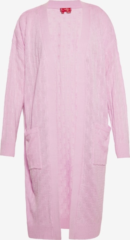 swirly Gebreid vest in Roze: voorkant