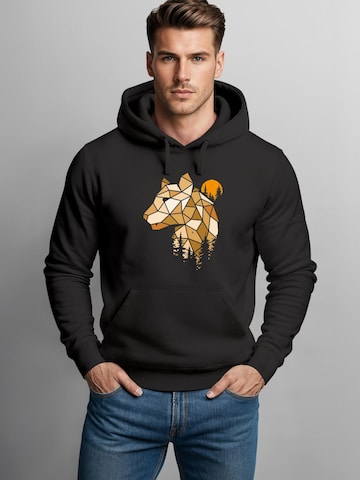 Neverless Sweatshirt 'Luchs Polygon' in Black