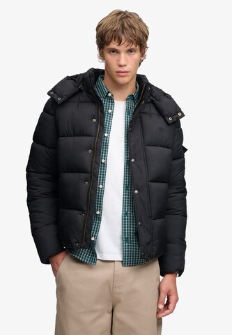 Superdry & Co Winter Jacket 'Premium' in Black: front