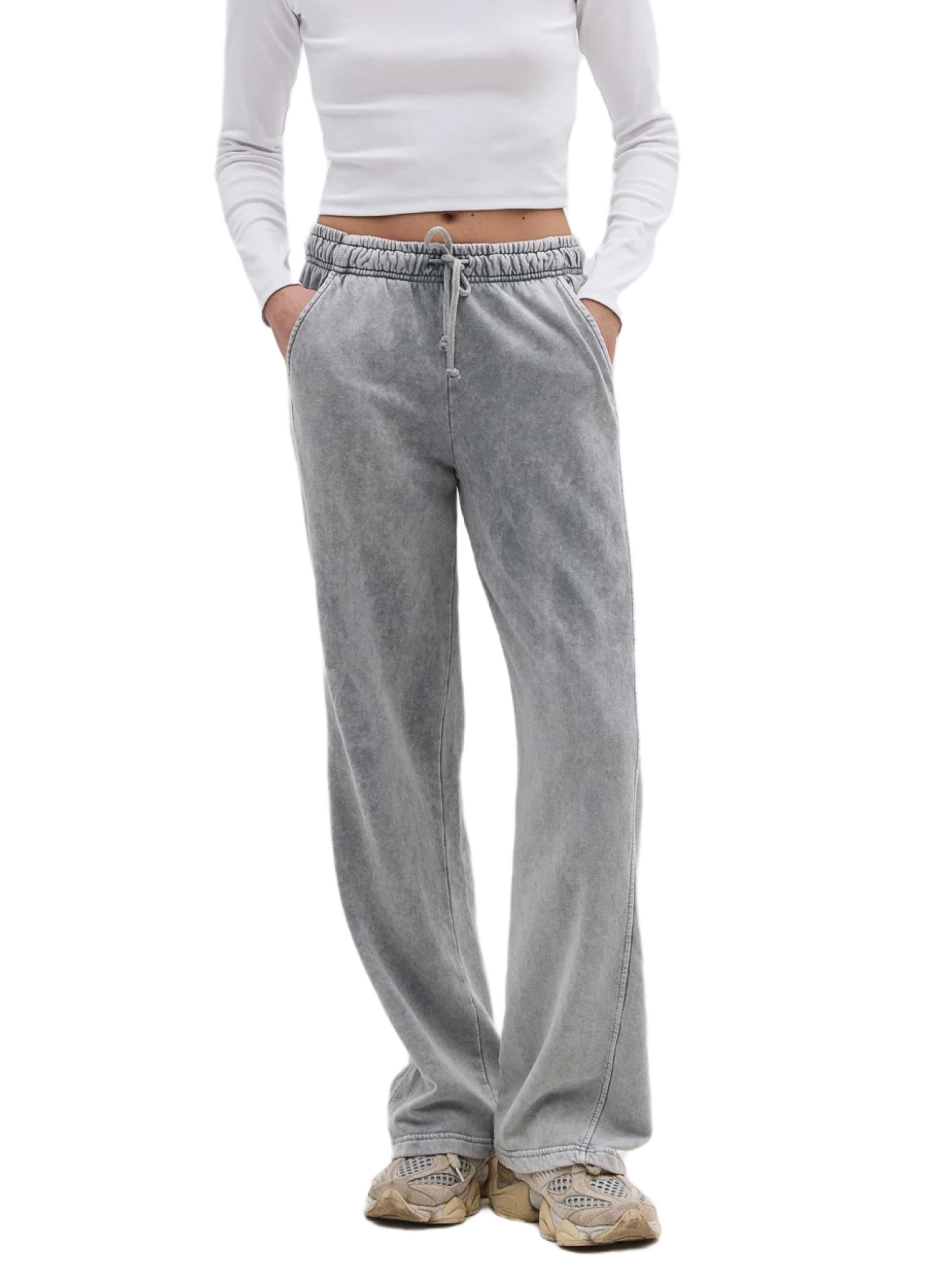 Loosefit Pantalon No Matter What en gris : devant
