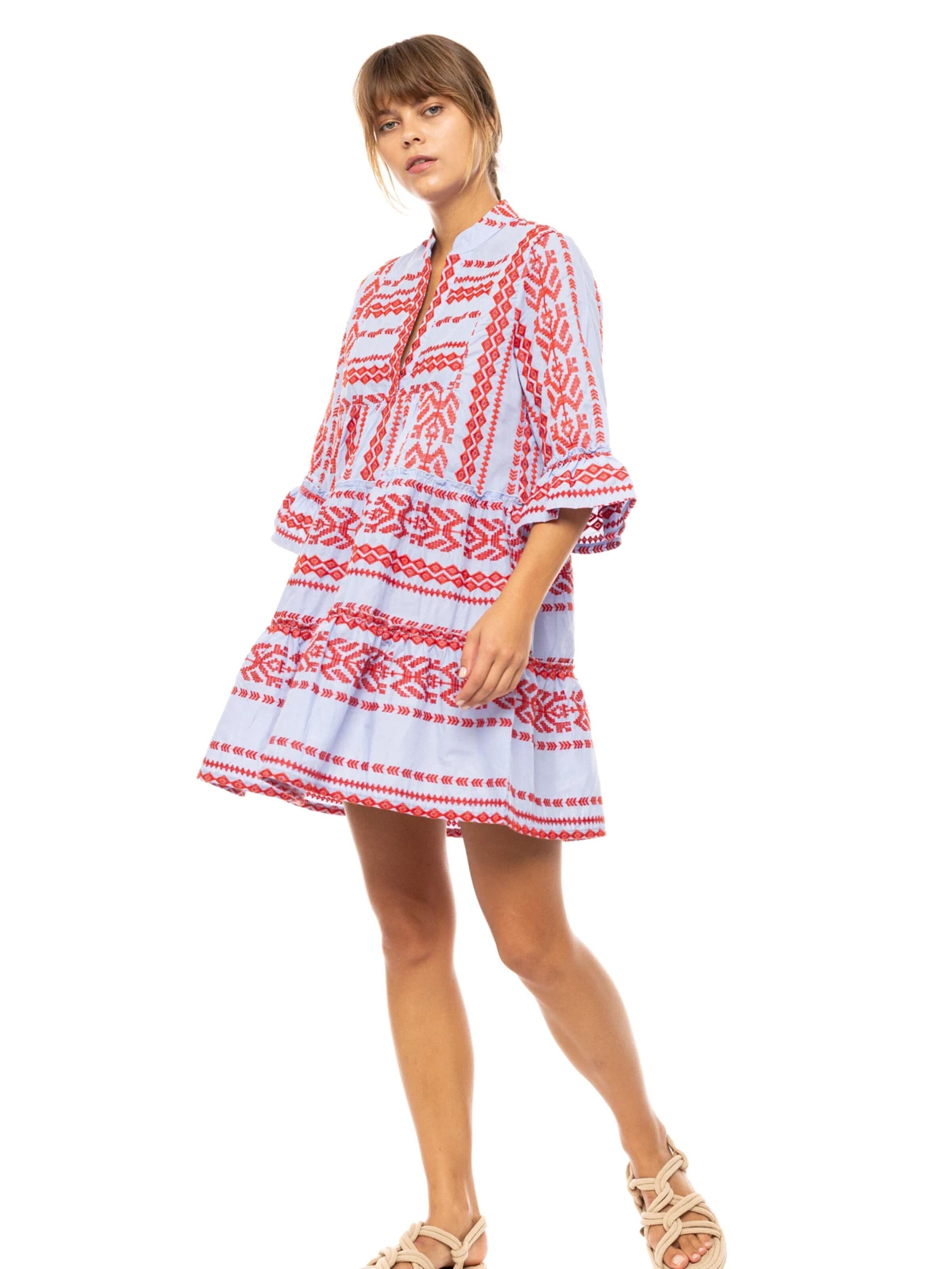 Pink Label - Vestido de verano 'BEACHWEAR EMBRODERY ICE BLUE' en azul
