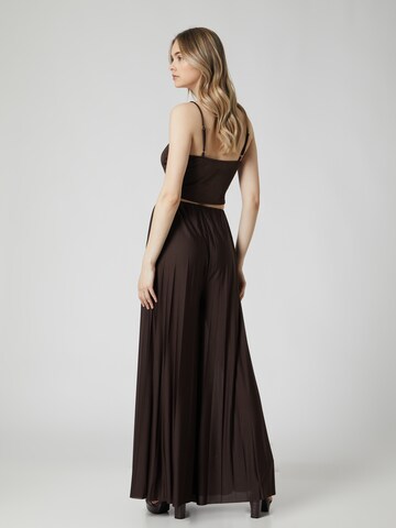 Guido Maria Kretschmer Women Wide Leg Bukse 'Samantha' i brun: bakside