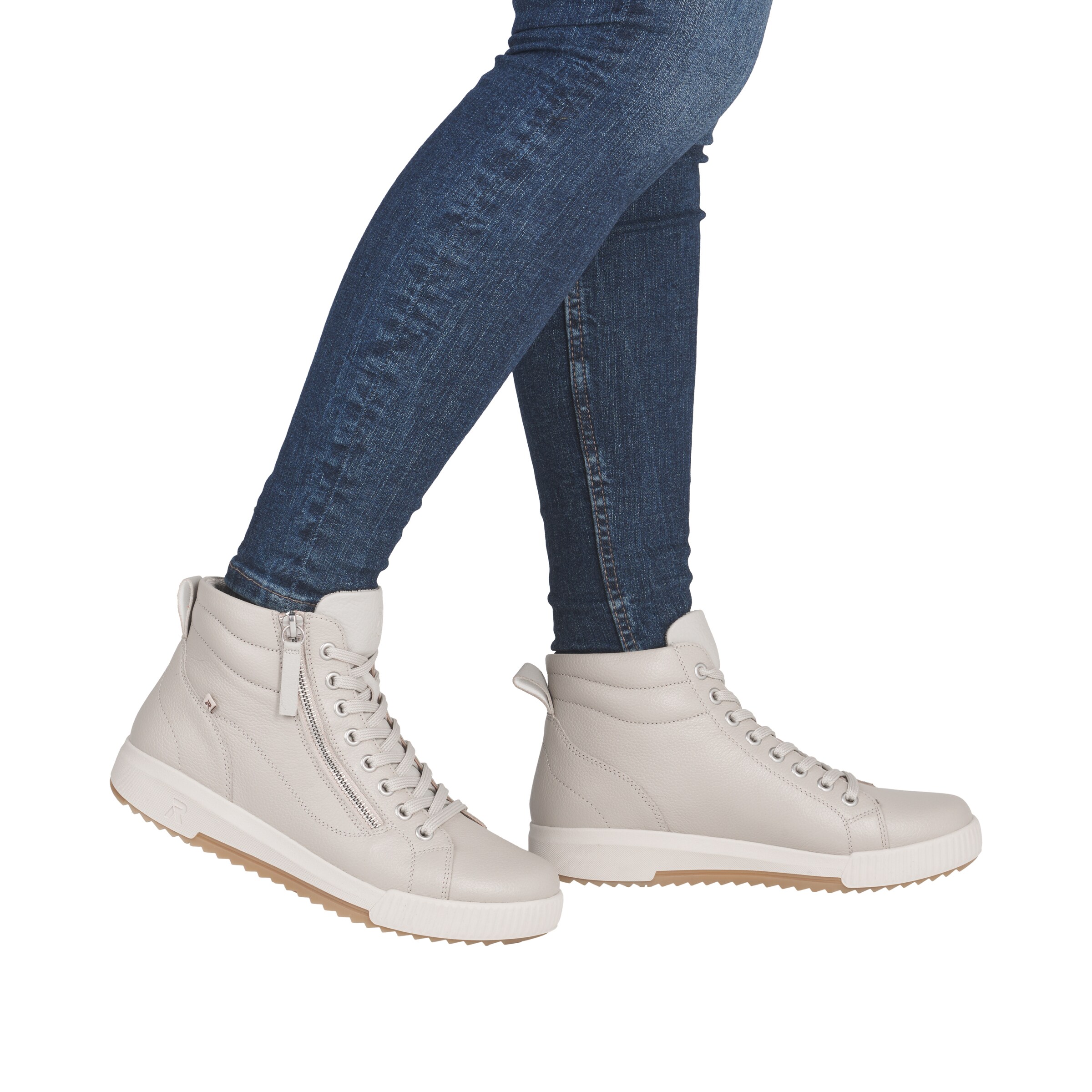 Rieker - Sapatilhas altas em bege