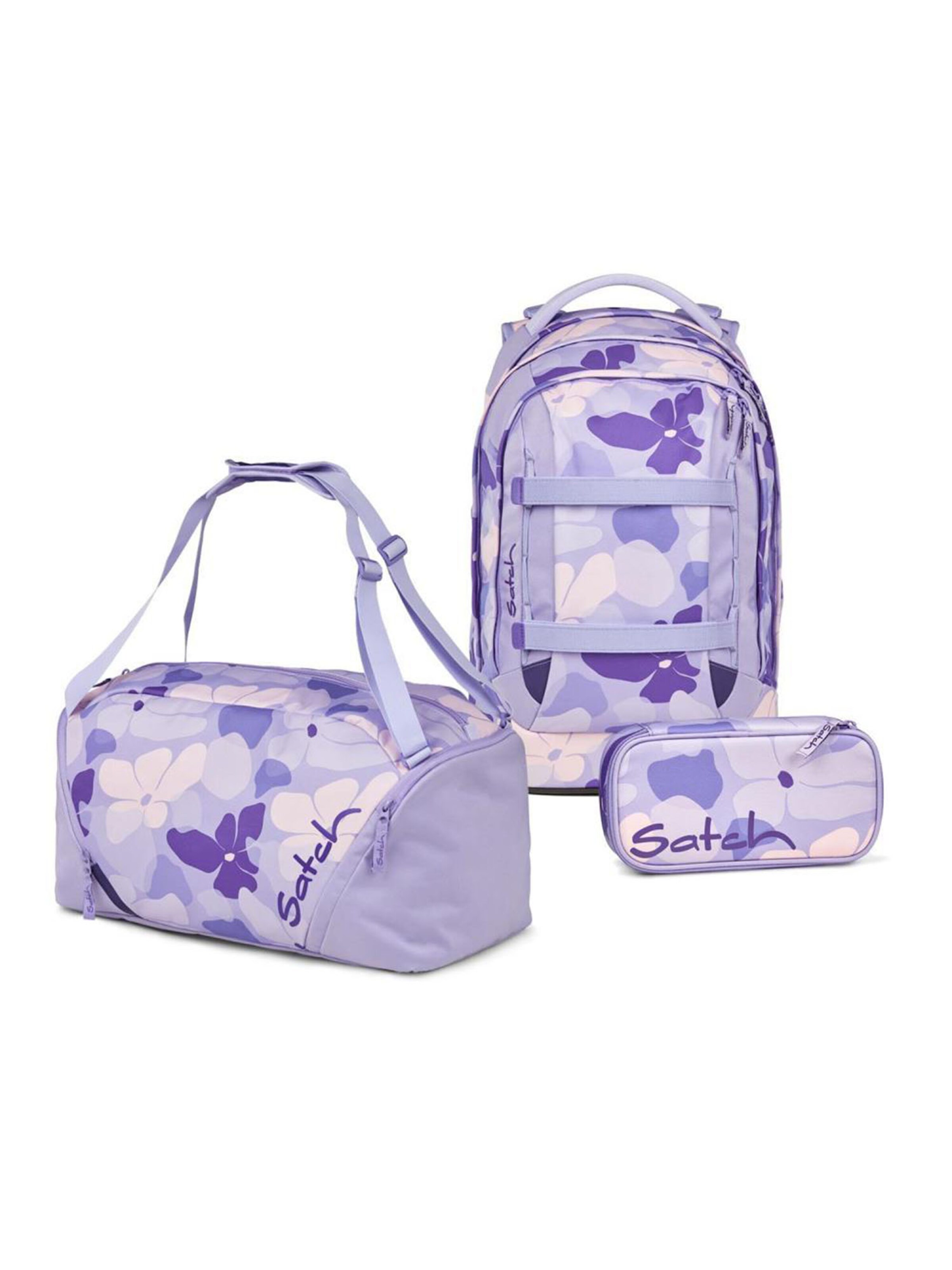 Satch Backpack 'Pack Schulrucksack Set 3tlg' in Purple: front