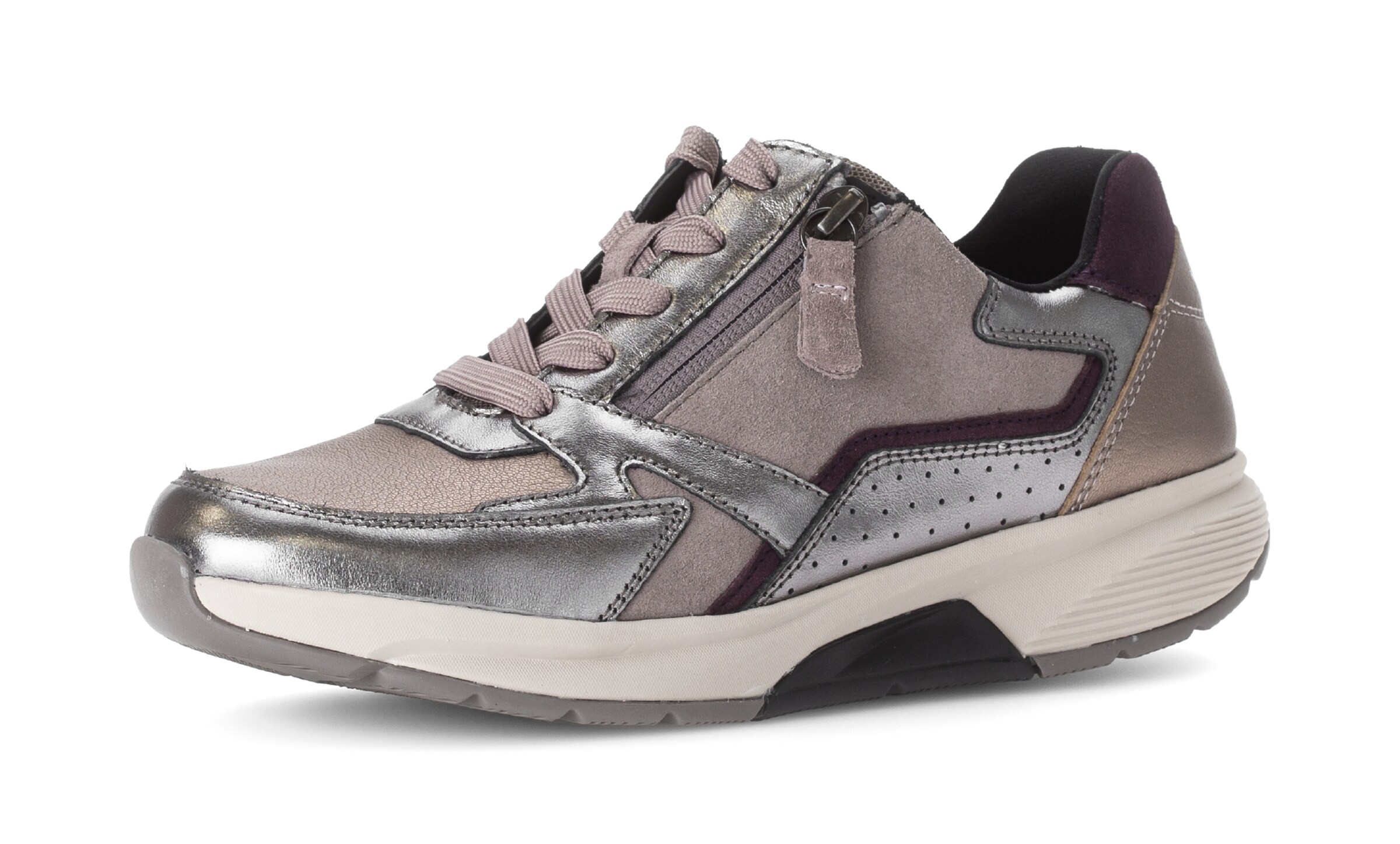 Gabor Rollingsoft Lace-Up Shoes in Grey: front