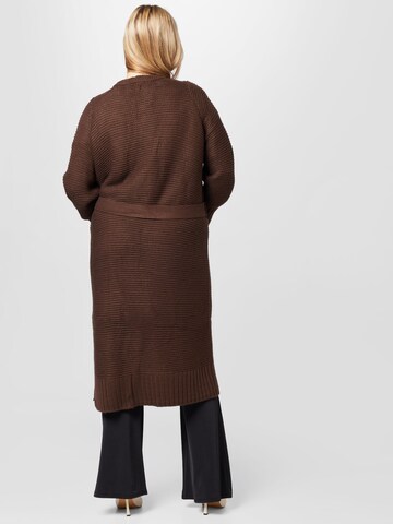 Vero Moda Curve Knit Cardigan 'NONAME' in Brown