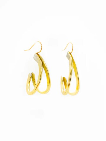 d'ecolife Essentials Ohrringe 'Heart Hoops' in Gold: Vorderseite