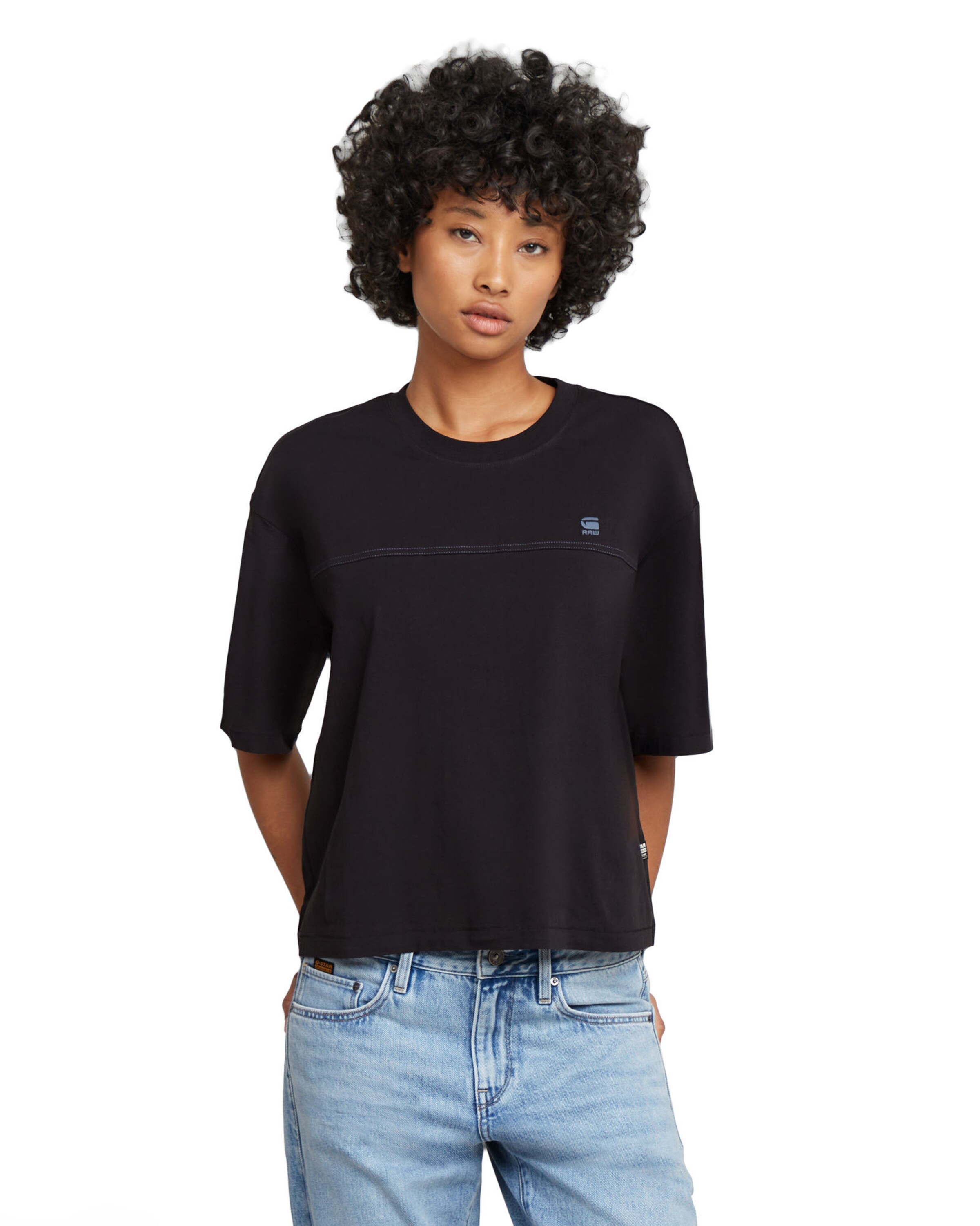 T-shirt 'Horizontal Seam' G-STAR en noir : devant