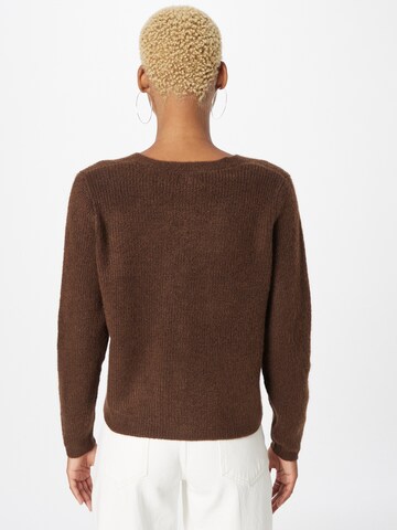 PIECES Knit Cardigan 'Jennifer' in Brown