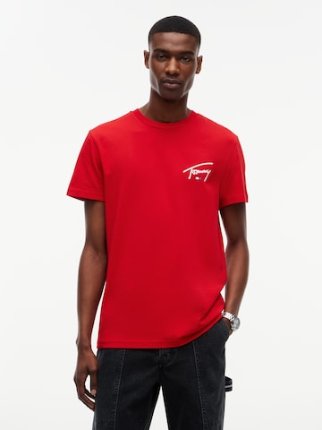 Tommy Jeans - Camisa 'SIGNATURE' em vermelho: frente