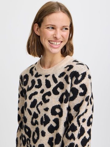 b.young Trui ' BYBXMINA LEOPARD JUMPER - ' in Zwart