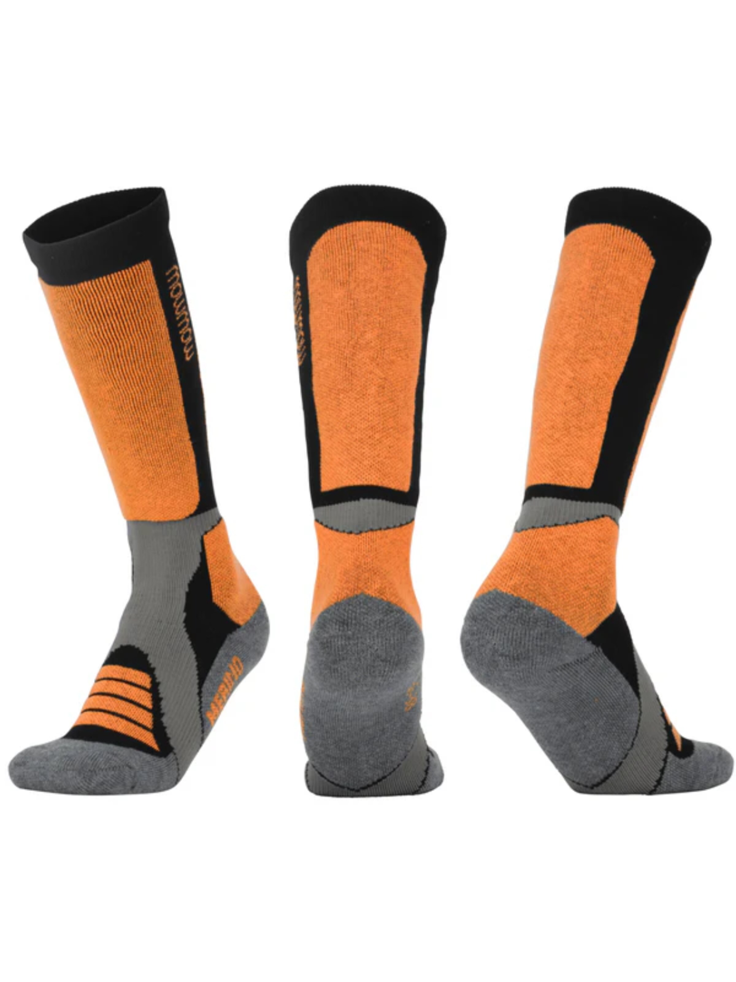 Calzino sportivo 'MowMow Ski Socks - Silver Ions - Antibacterial - Men - Women - Size 39-42 - Gray' di Mowmow in arancione