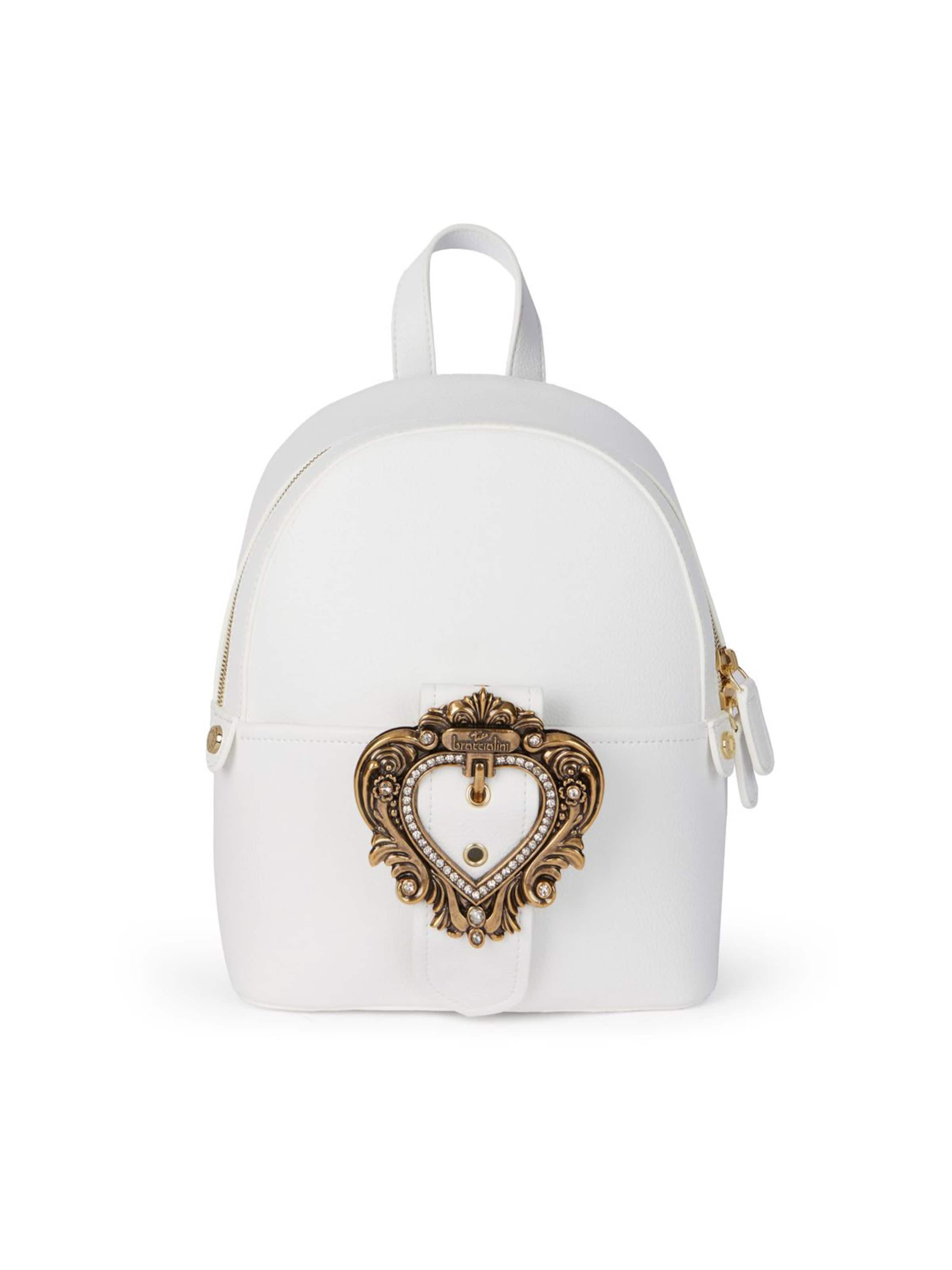Braccialini Rucksack 'Baroque'‌‌‌‌ in Weiß: Vorderseite