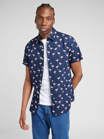 JACK & JONES Regular fit Button Up Shirt 'SUNSHADE' in Blue: front