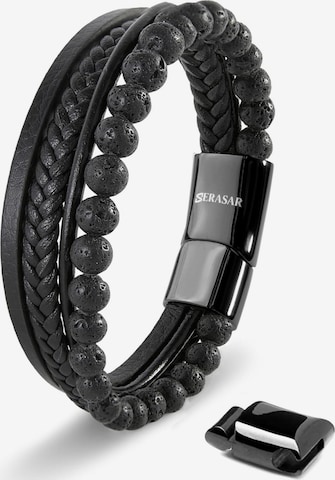 Bracelet 'Stone' SERASAR en noir : devant